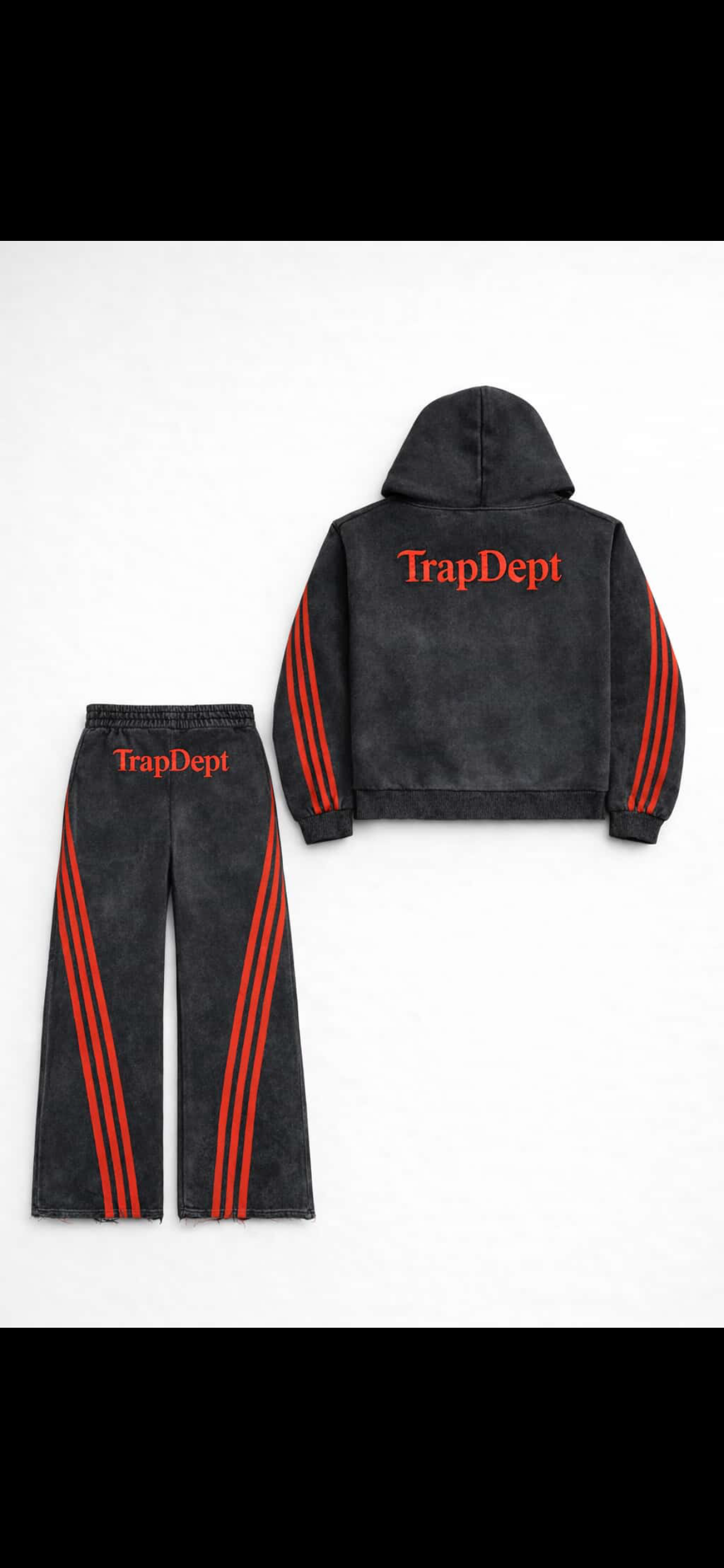 TrapDept “Blackout Red Stripe” Set