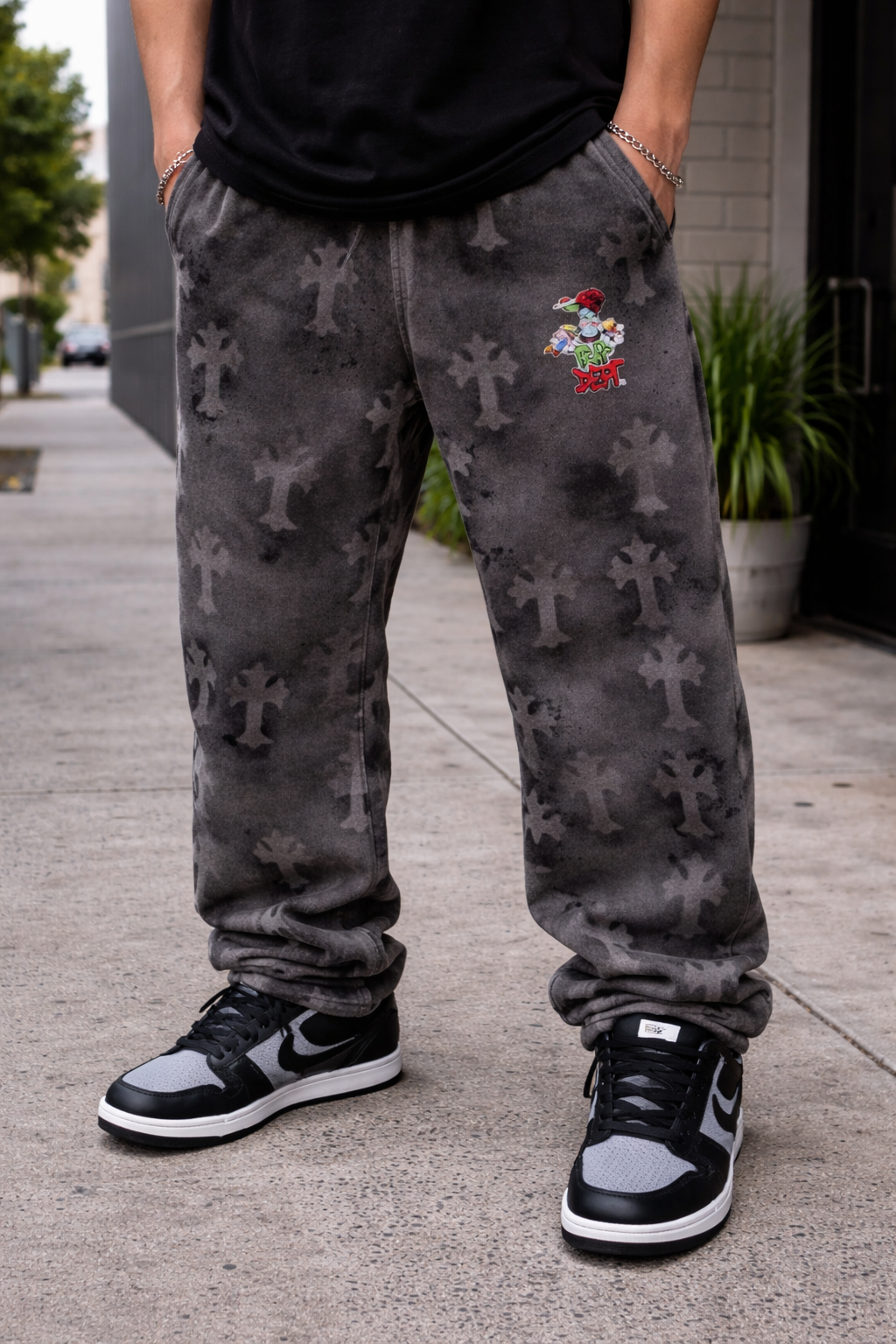 TrapDept Cross Dyed “FALLING CROSSES” set