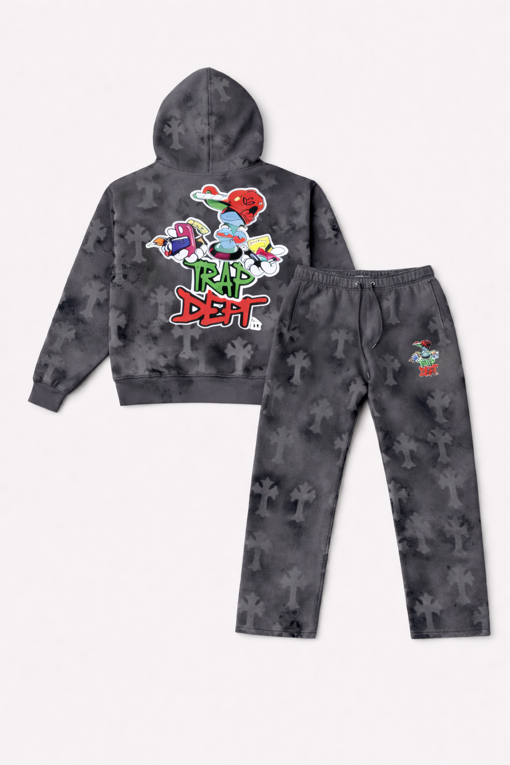 TrapDept Cross Dyed “FALLING CROSSES” set