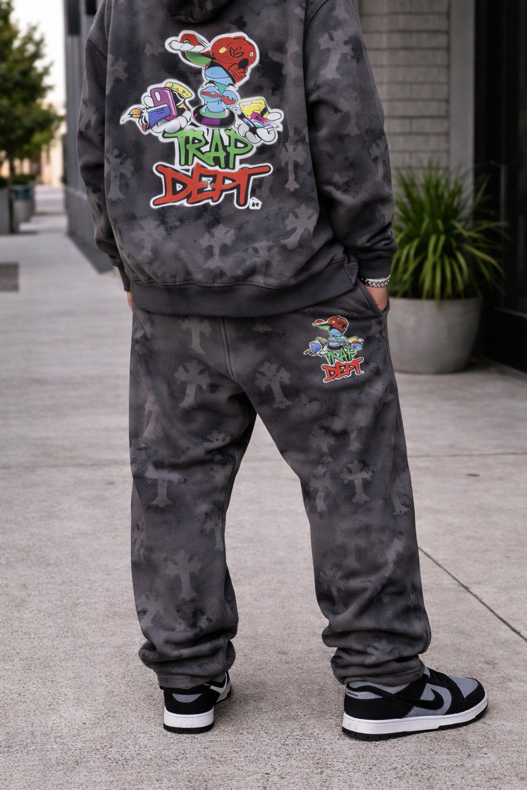 TrapDept Cross Dyed “FALLING CROSSES” set